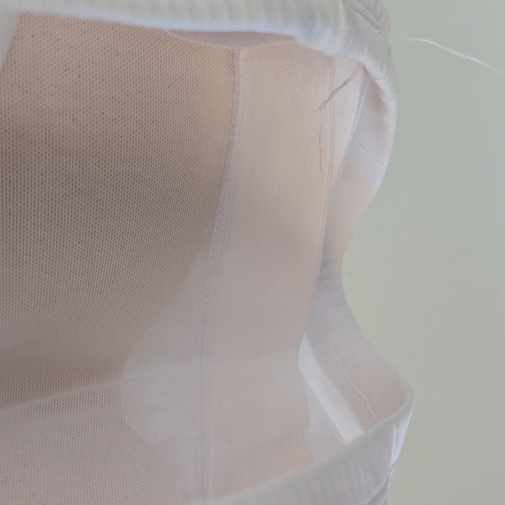 White Ribbed Racerback Bralette Top - Picture 3 of 9